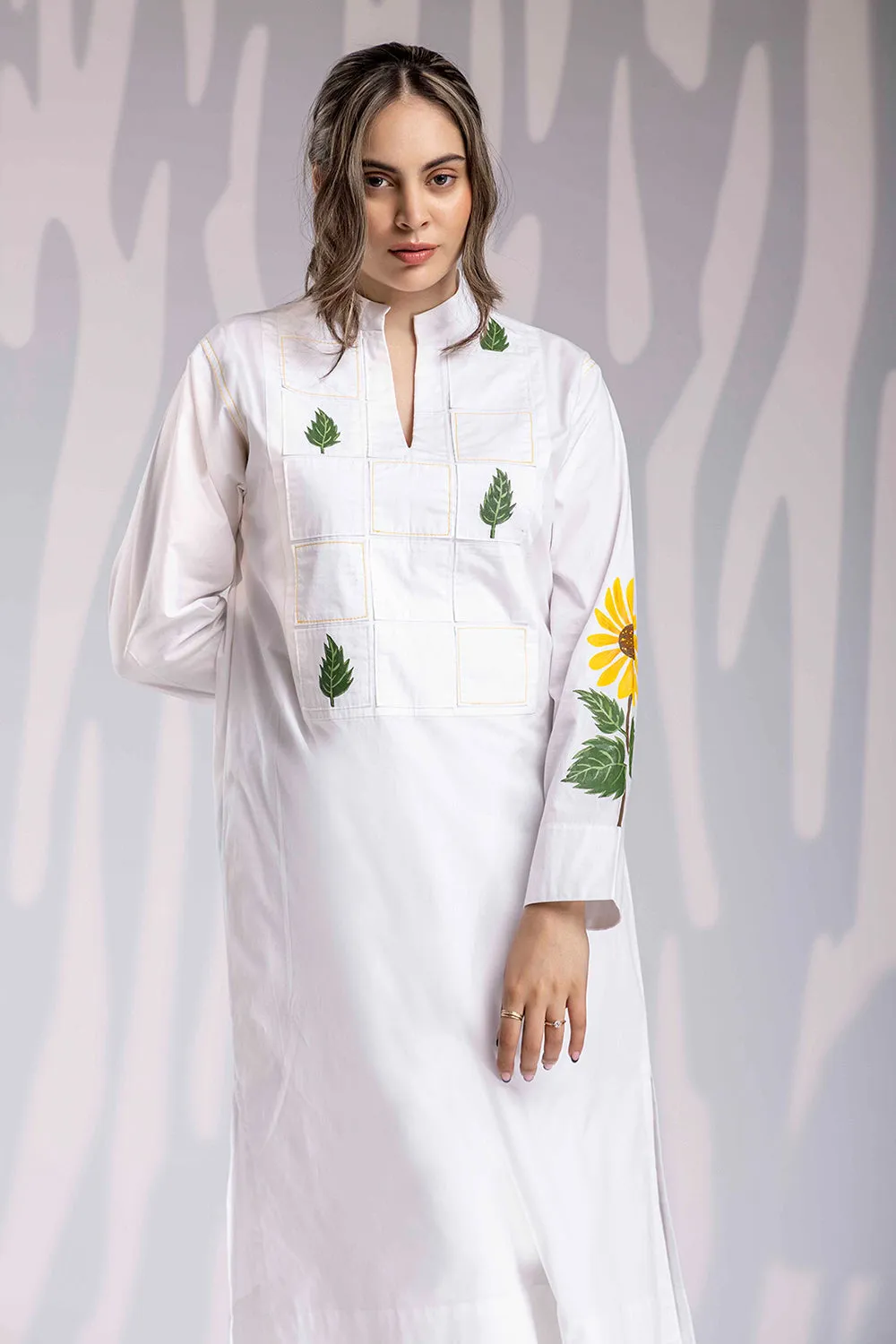 Handpainted Kurta Set - White