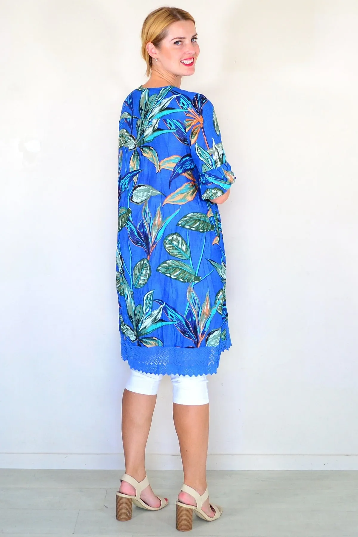 Hannah Boho Blue Tunic Dress