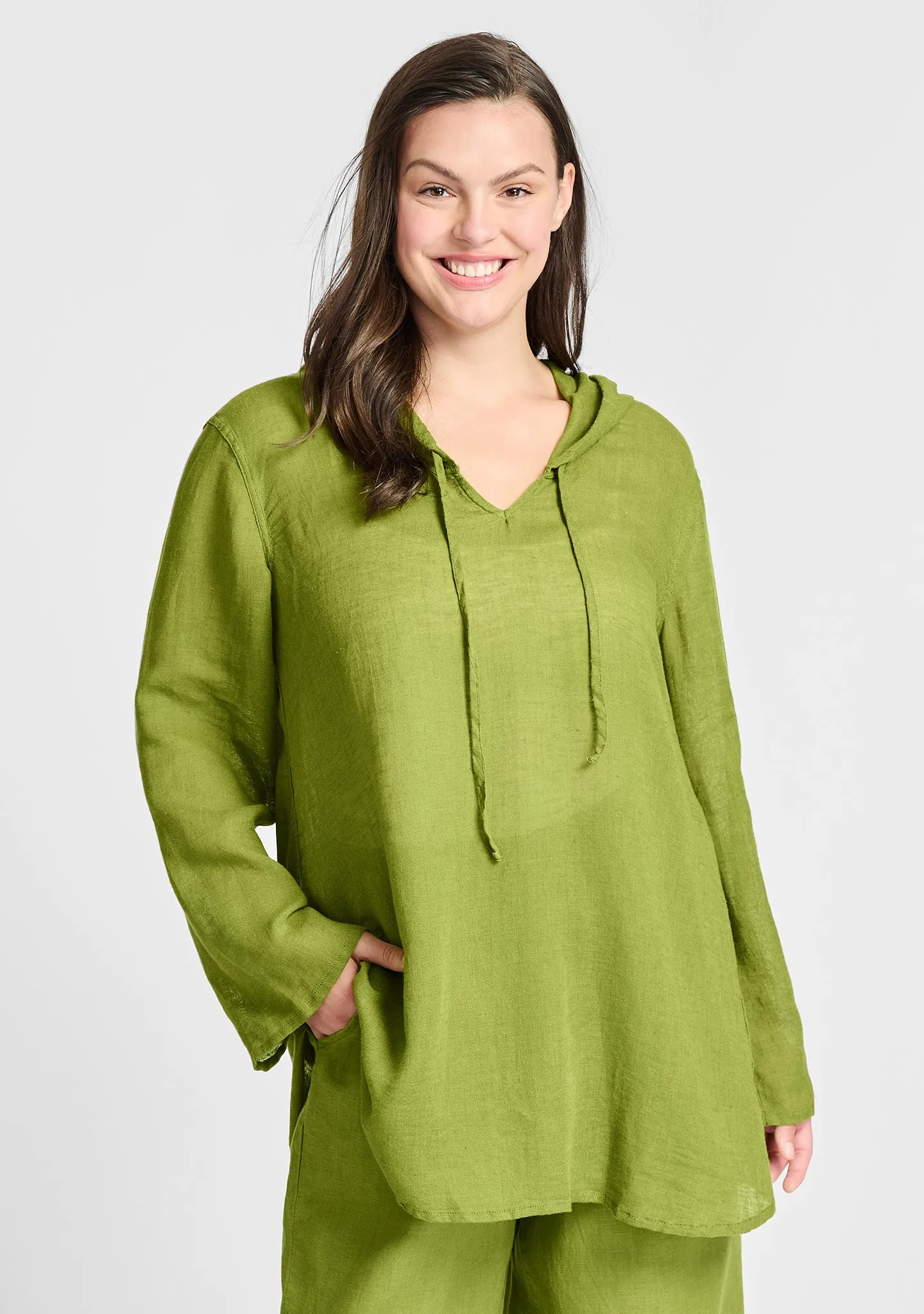 Hooded Tunic - Linen Shirt - FINAL SALE