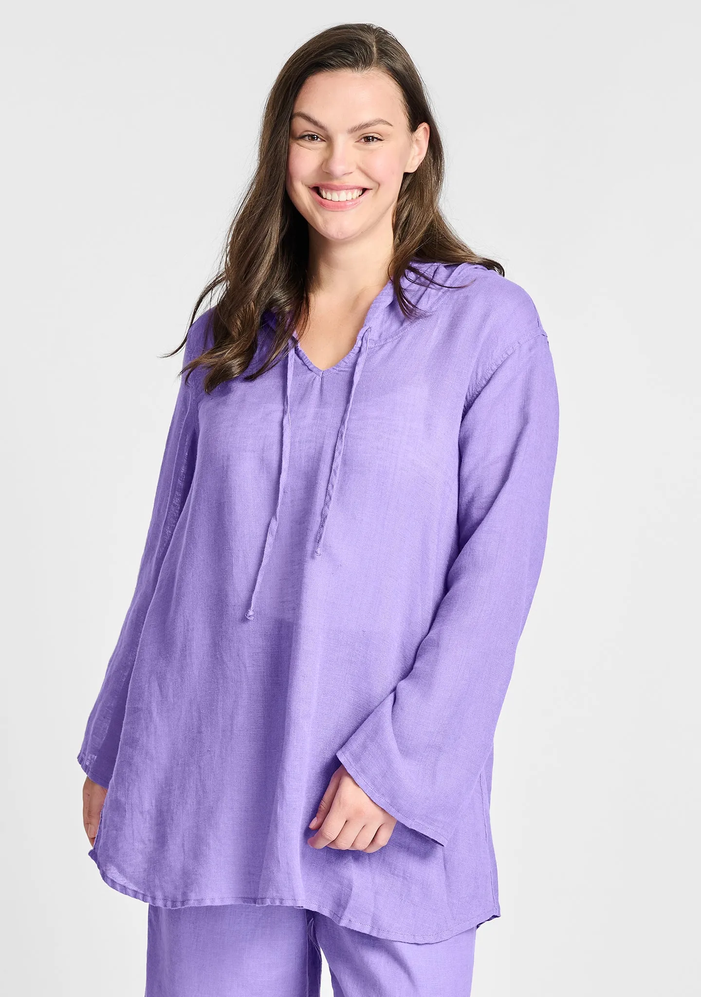 Hooded Tunic - Linen Shirt - FINAL SALE