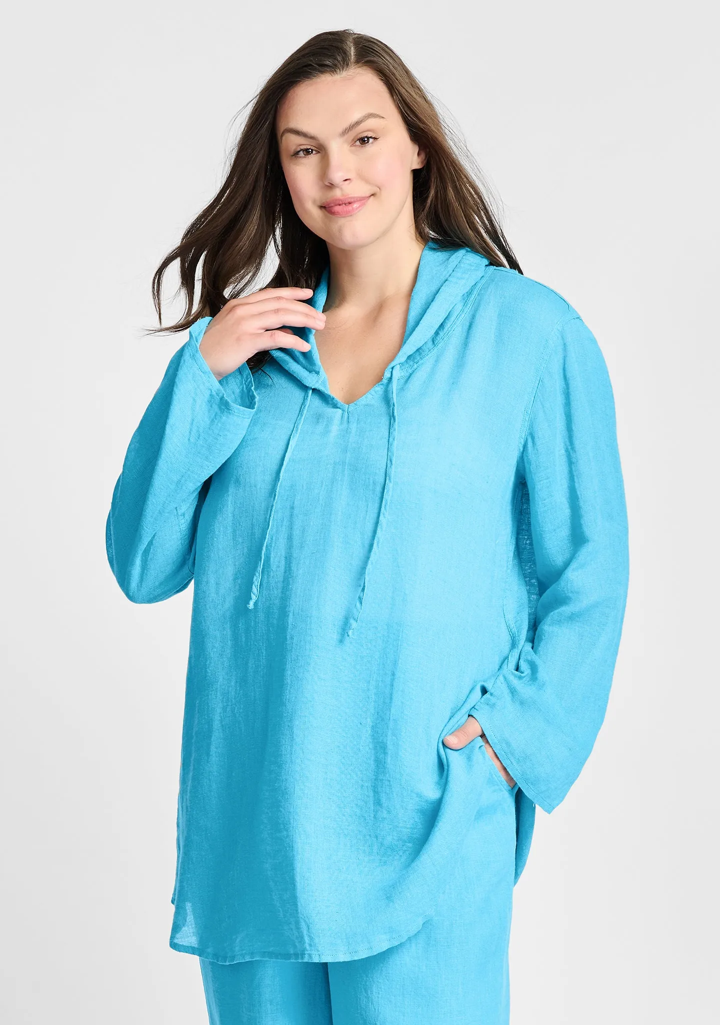 Hooded Tunic - Linen Shirt - FINAL SALE