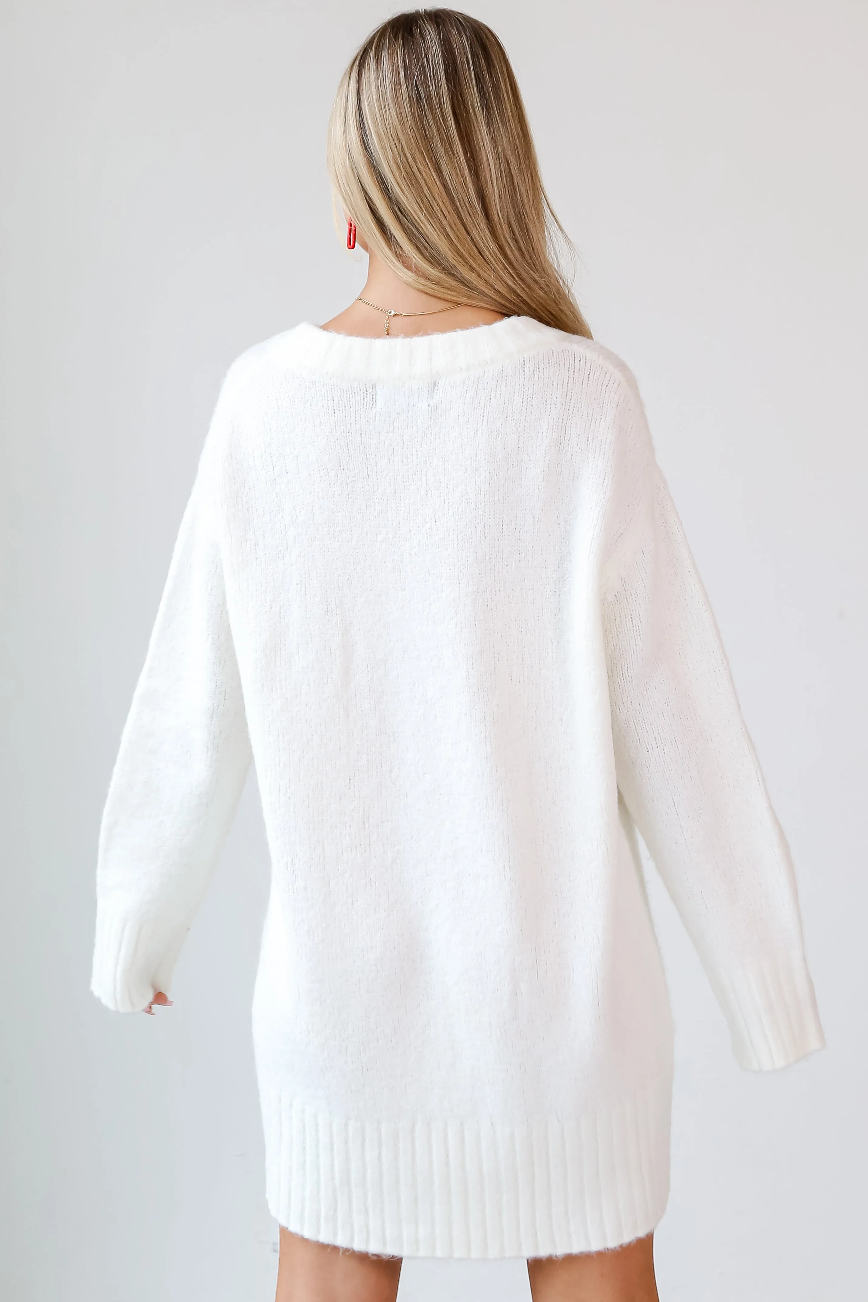 Hope You Know Ivory Mini Sweater Dress