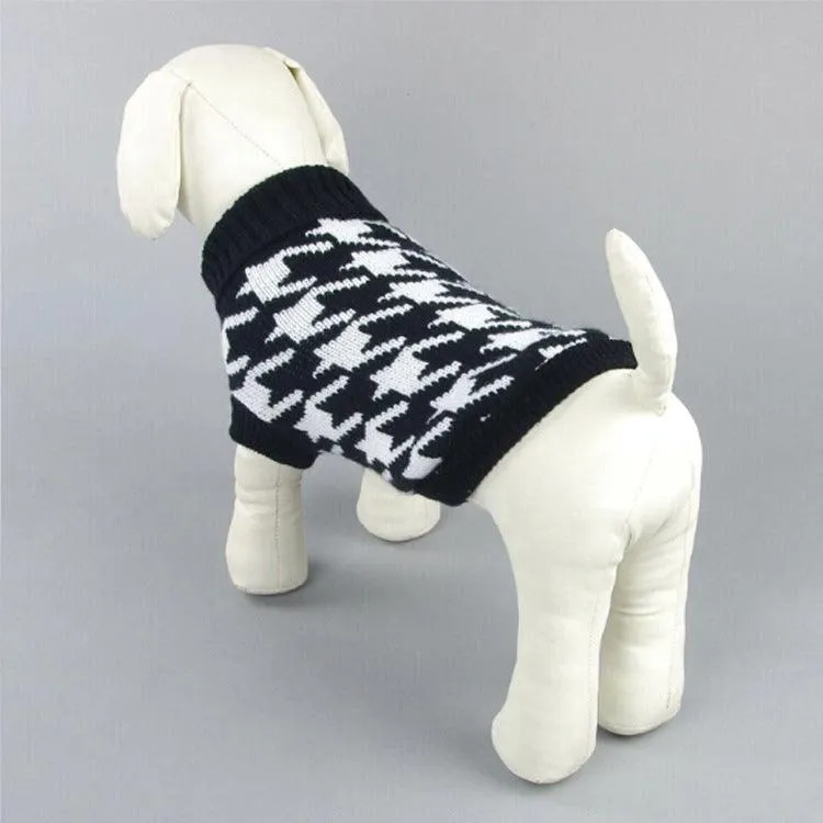 Houndstooth Wool Dog Sweater | Classic Pet Clothes