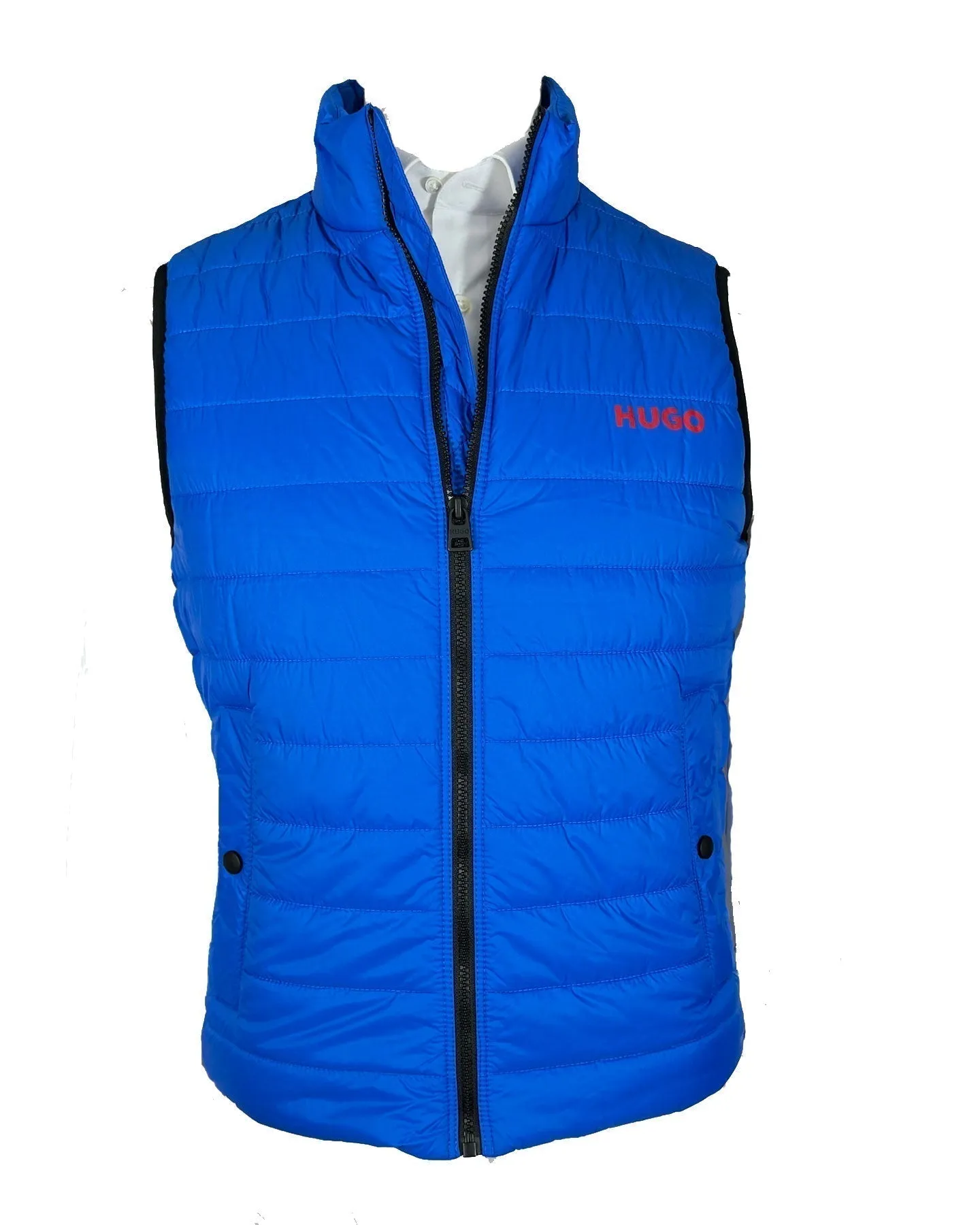 Hugo Boss Padded Gilet Slim Fit Bright Blue Vest EU 56 - XXL FINAL SALE