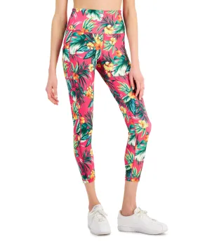 ID Ideology Women's Tropical Side Pocket 7/8 Leggings Pink Size X-Large