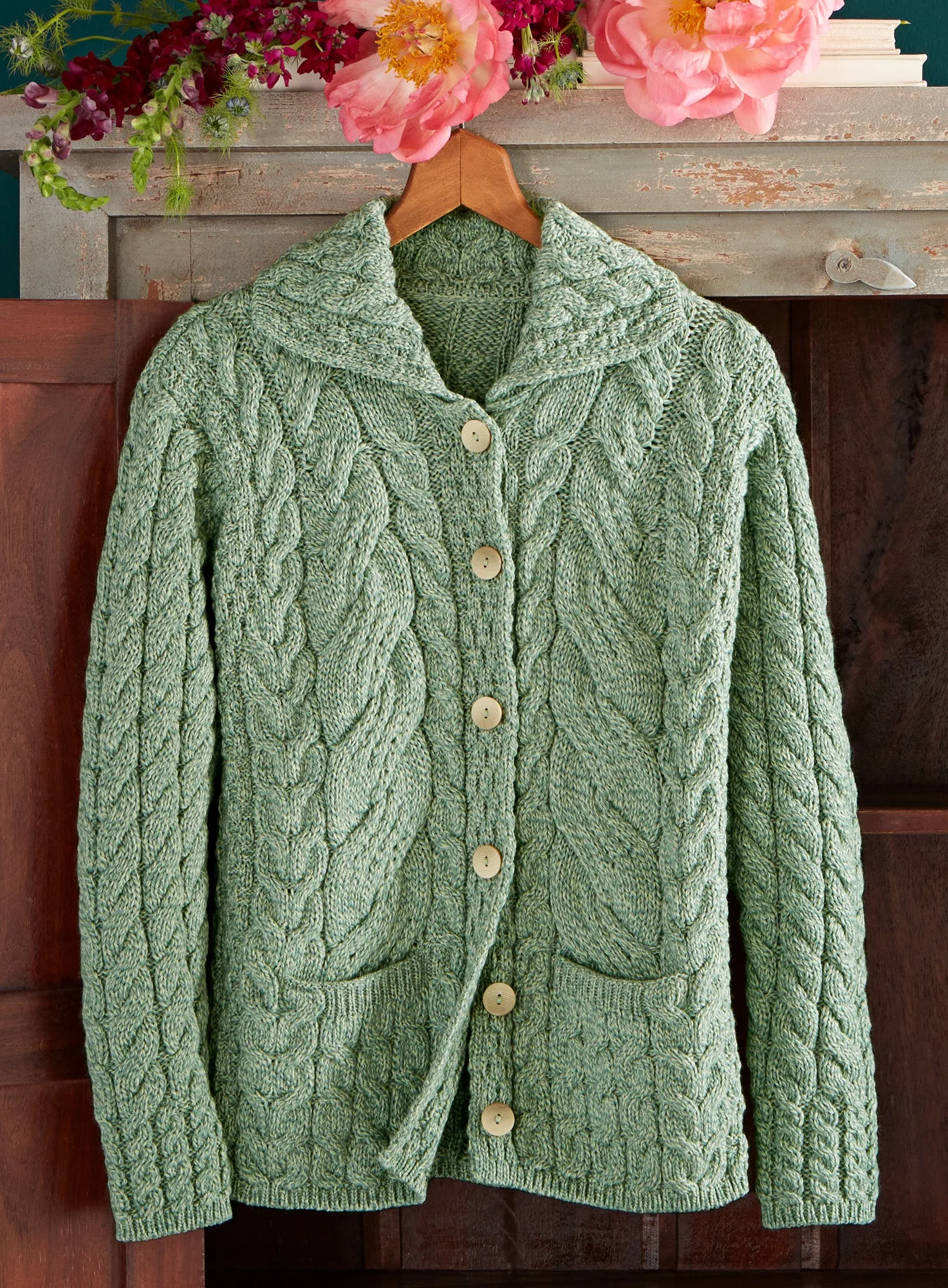 Irish Rose Cable Cardigan FINAL SALE (No Returns)