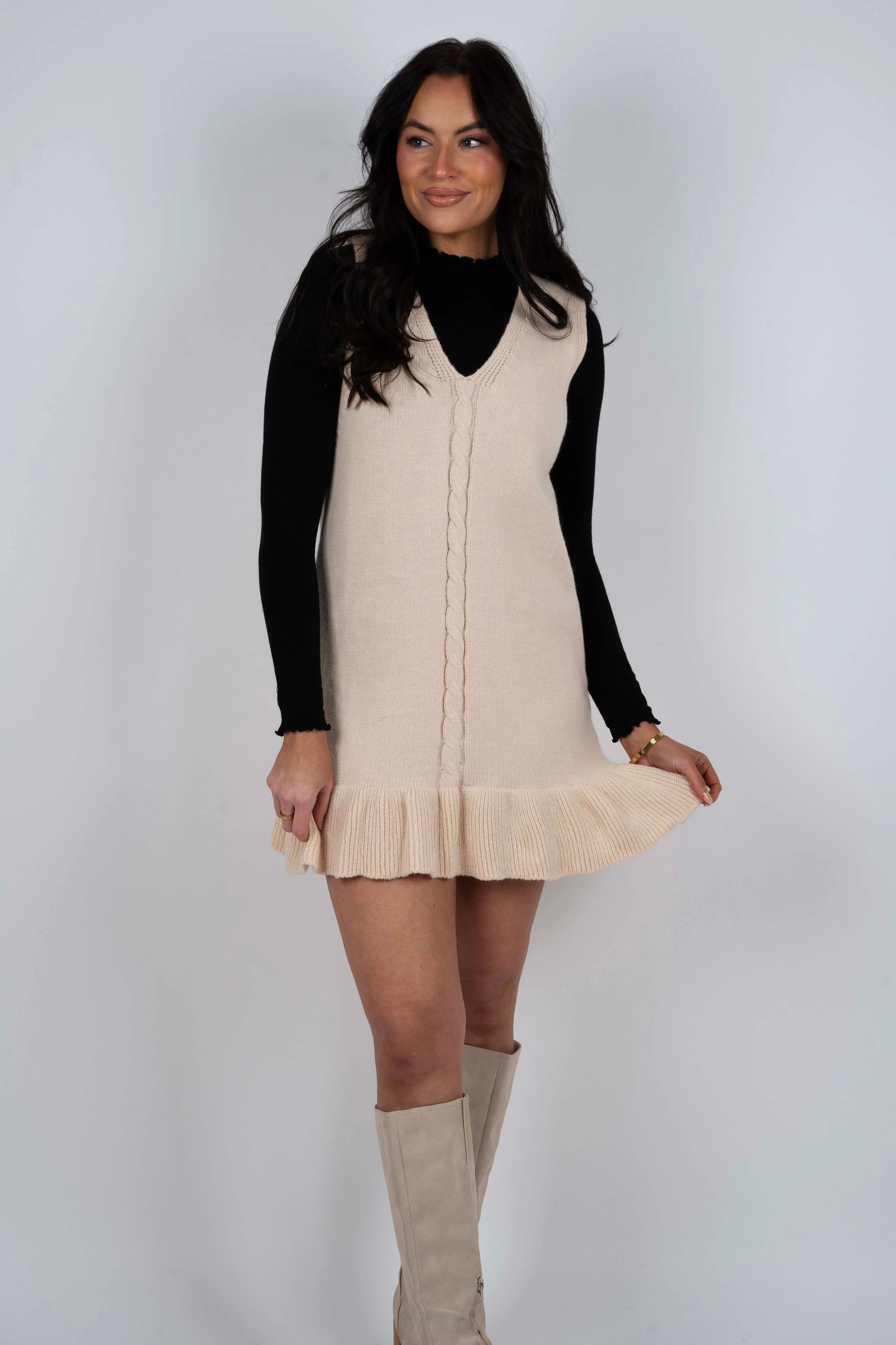 It Is Your Time Sweater Dress (Oatmeal)