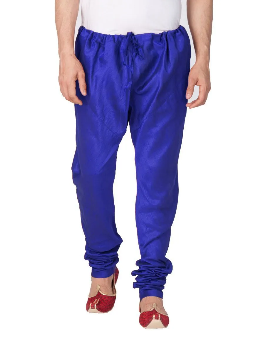 Jashvi Men's Blue Cotton Silk Blend Churidar