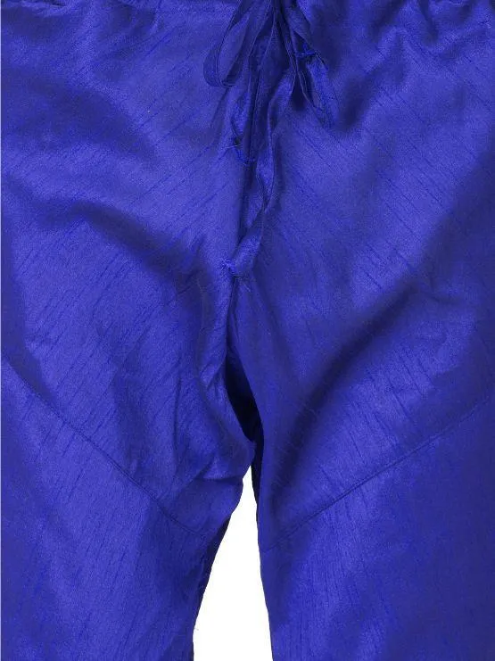 Jashvi Men's Blue Cotton Silk Blend Churidar