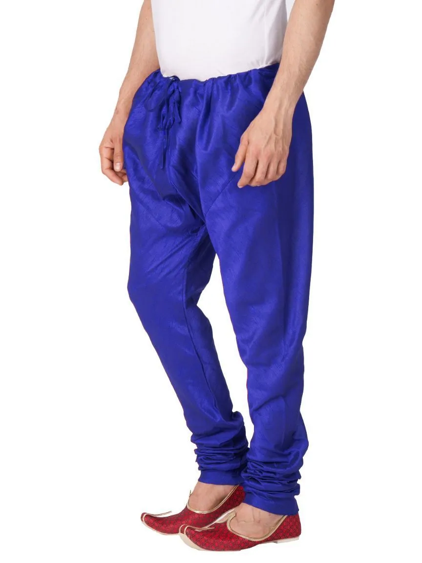 Jashvi Men's Blue Cotton Silk Blend Churidar