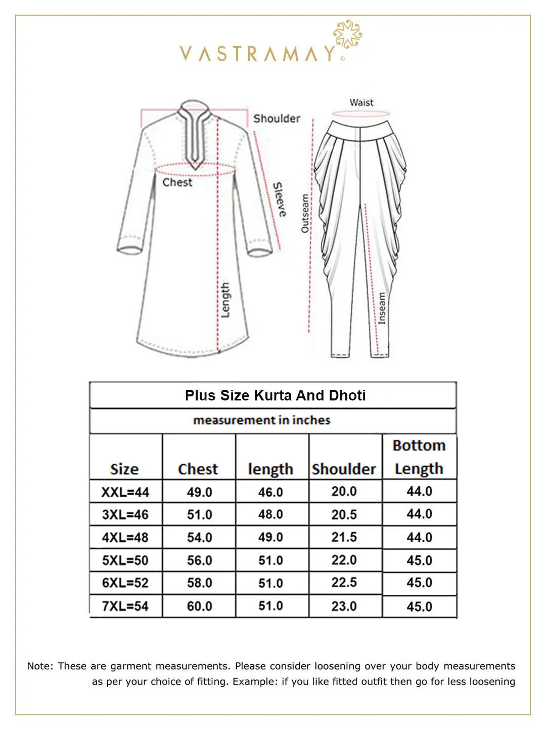 Jashvi Men's Plus Size Black Chikankari Embroidered Kurta And White Dhoti Set