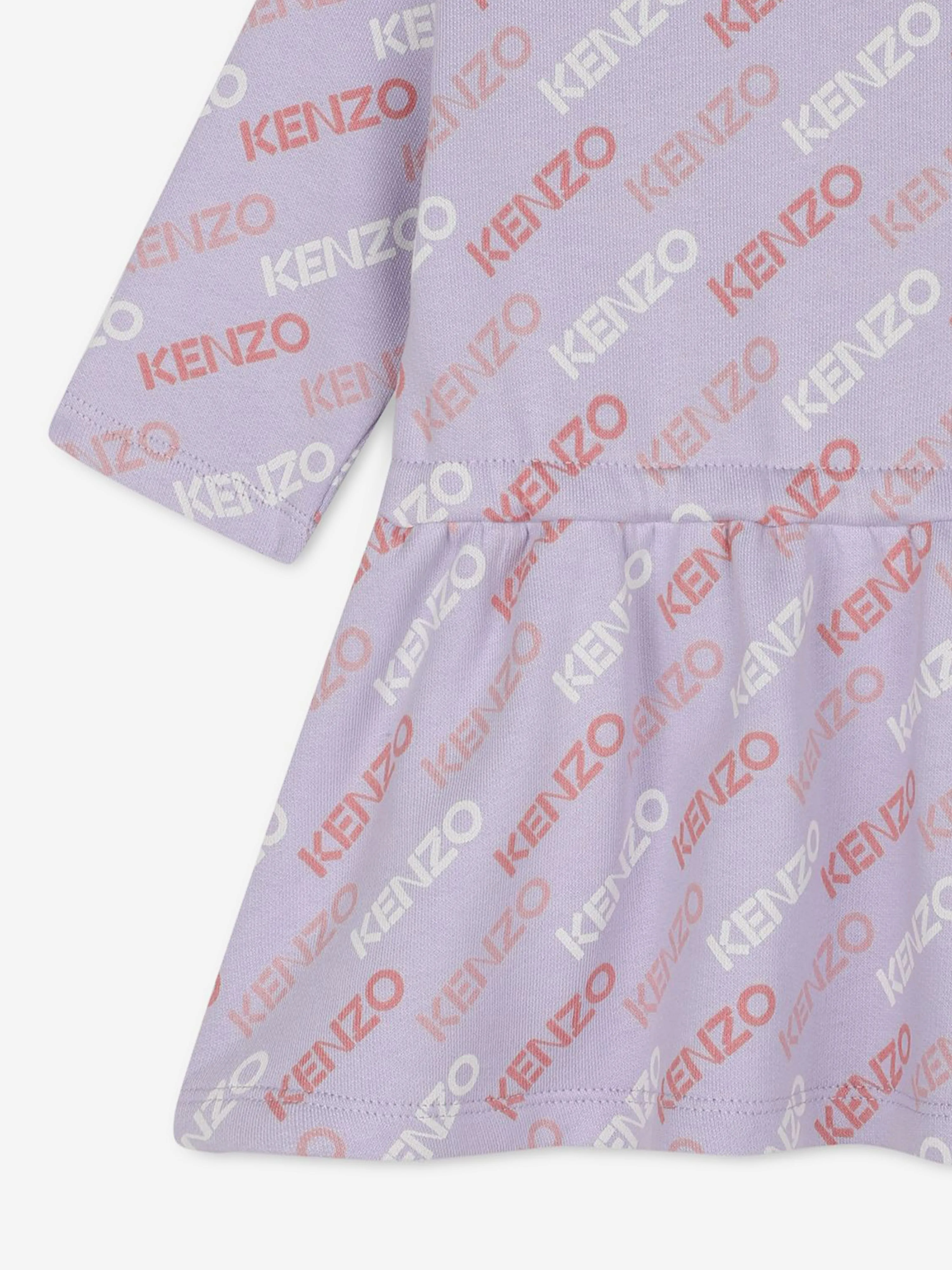 KENZO Baby Girls Logo Sweater Dress in Purple