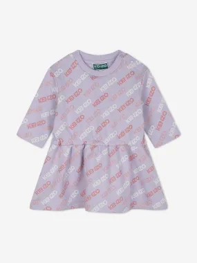 KENZO Baby Girls Logo Sweater Dress in Purple