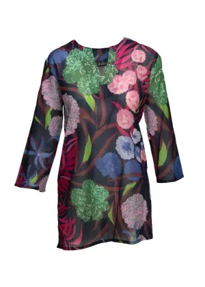 KikiSol Navy Hydrangea Tunic