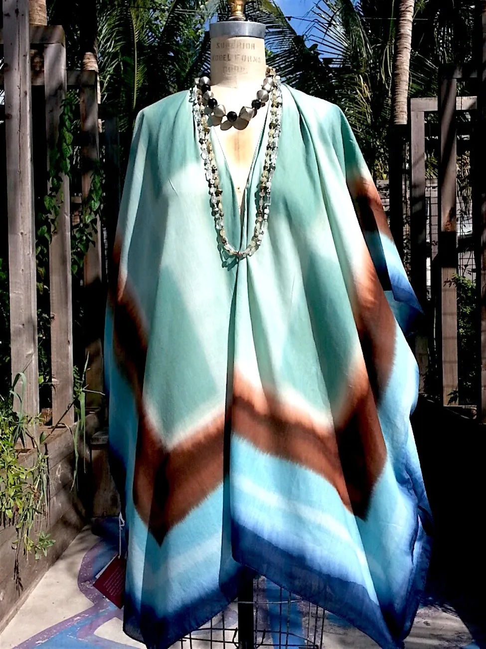 Kimono Caftan Hand Painted Cotton