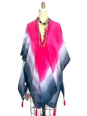 Kimono Caftan Hand Painted Cotton