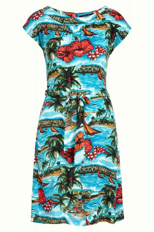 King Louie Shirley Dress Great White Ocean Wash