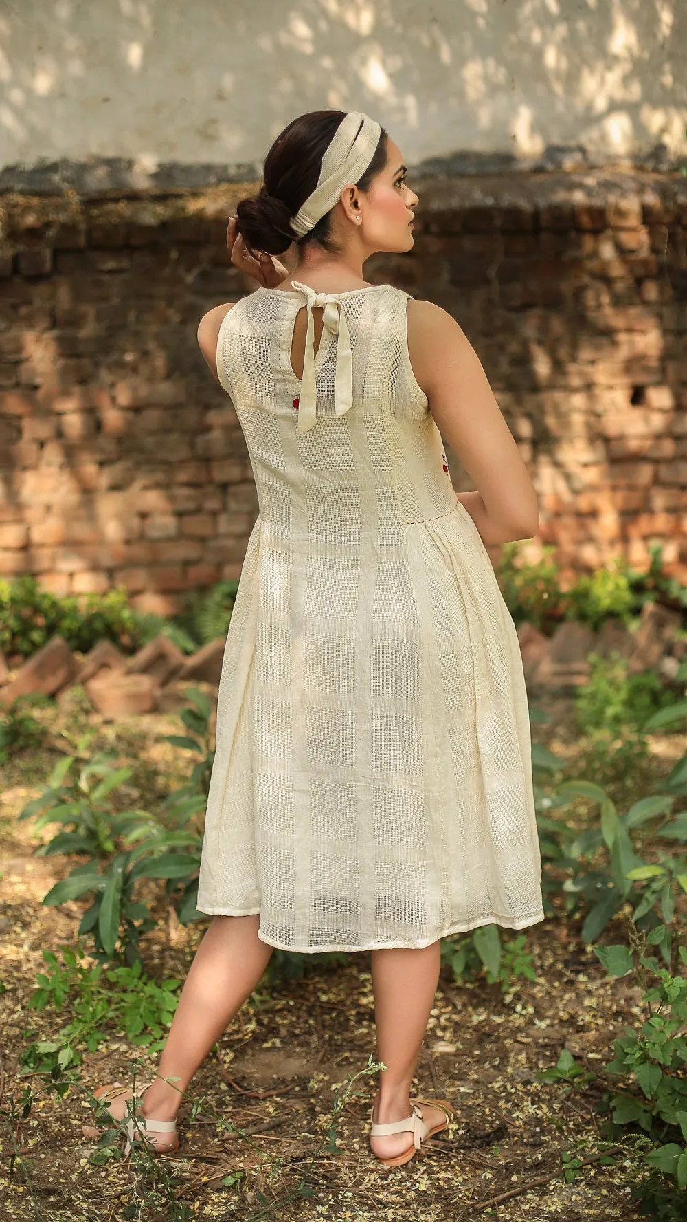 Kora side gathered sleeveless dress