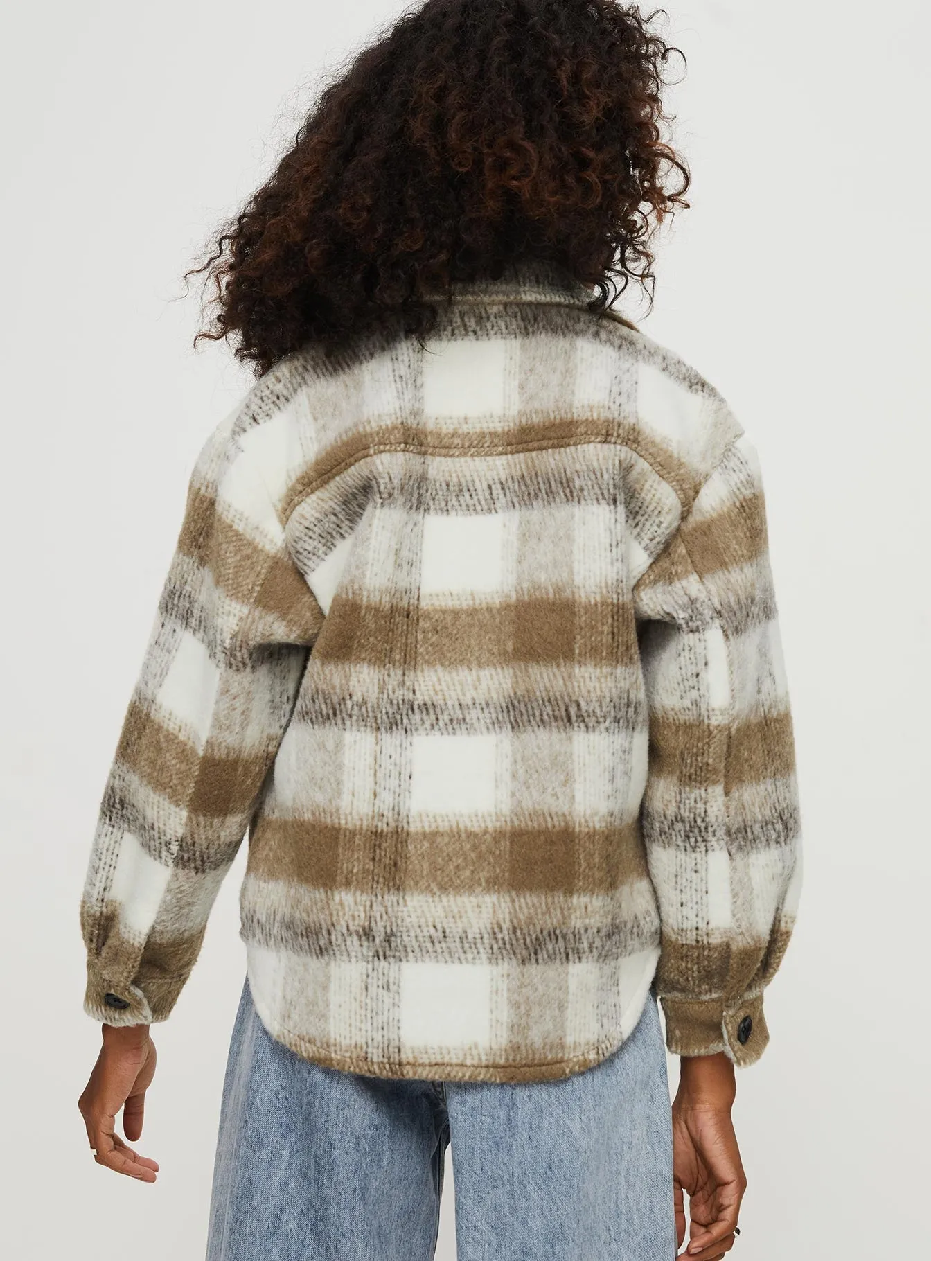 Kreppel Plaid Shacket Brown