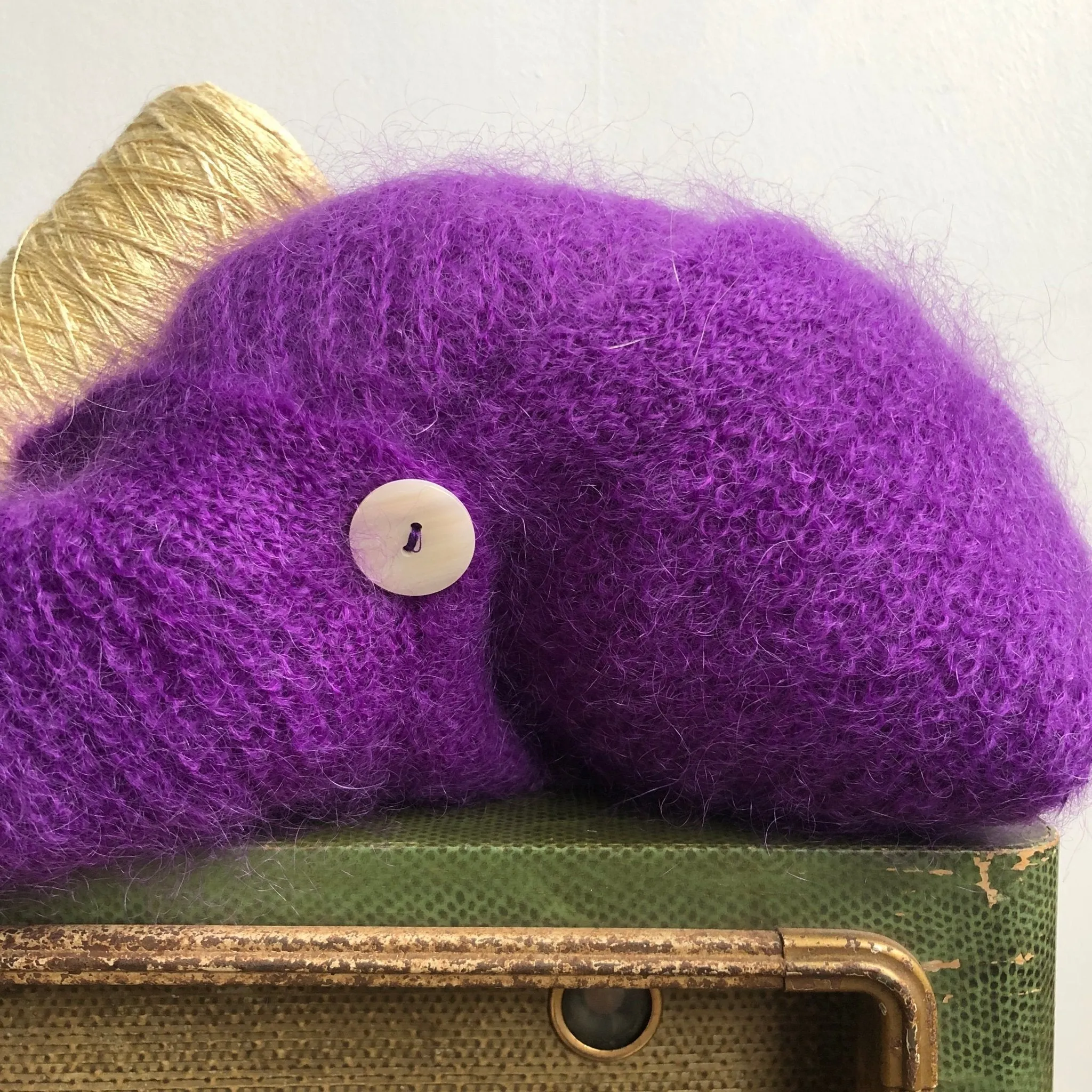 Le gilet Philippine mohair et laine - violet