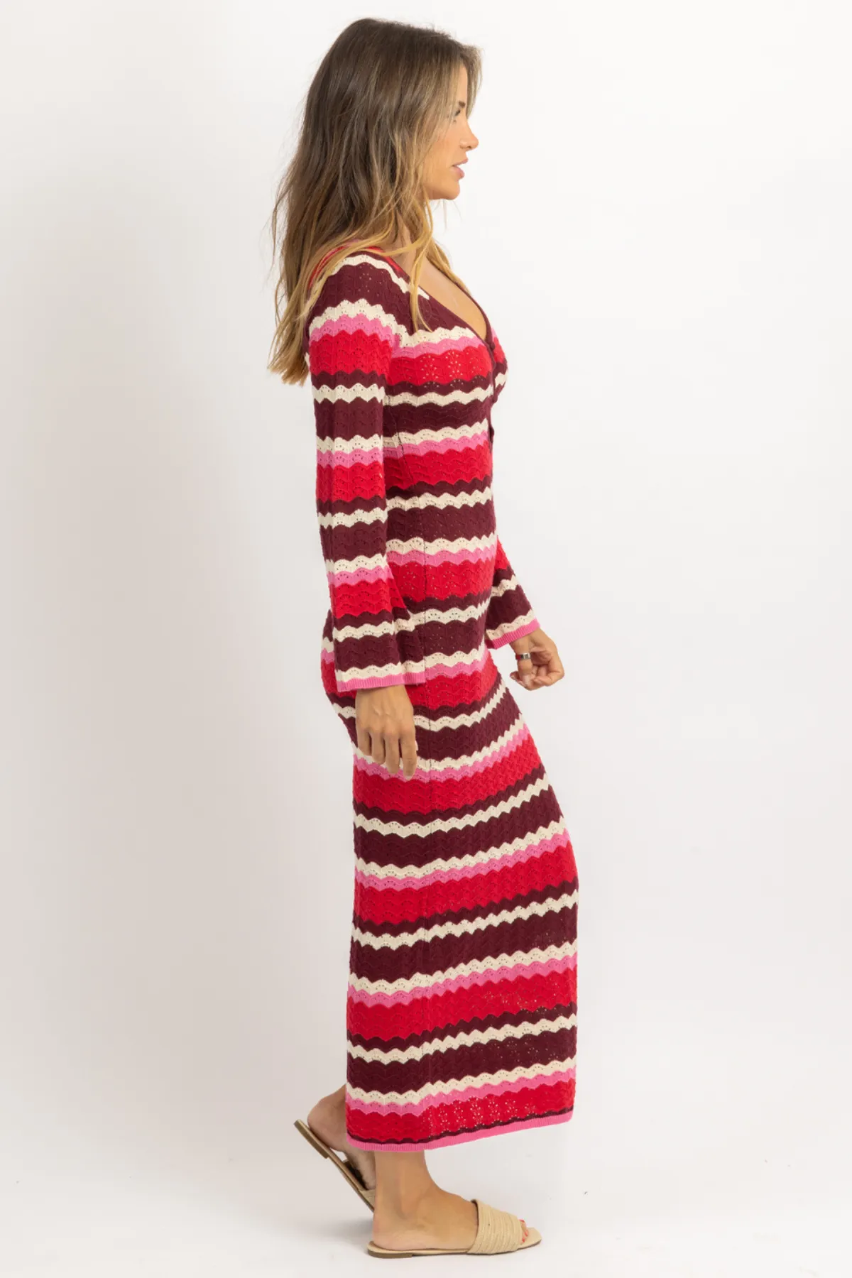 LEO PINK KNIT MAXI DRESS