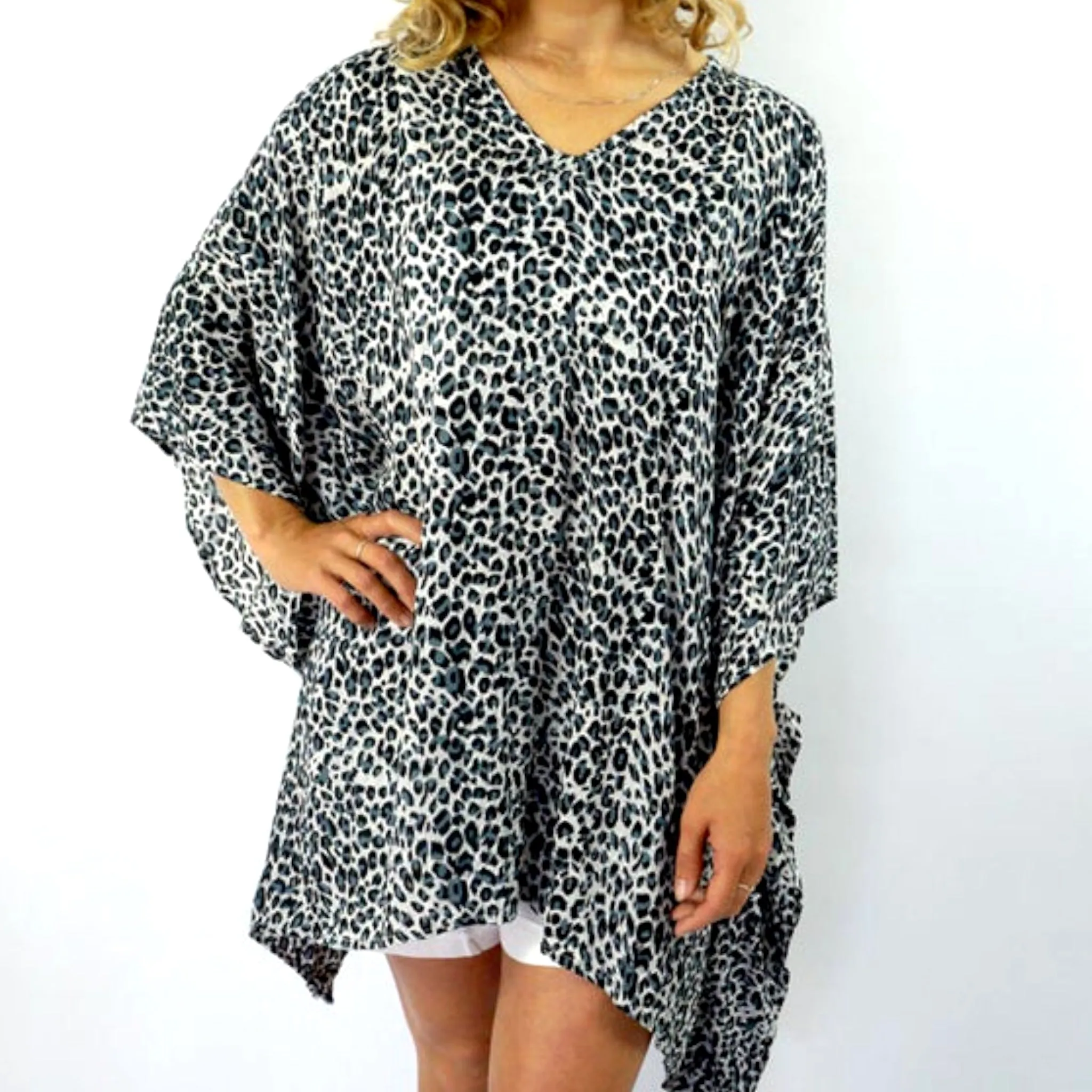 Leopard Maya Top Tunic Kaftan  14-26