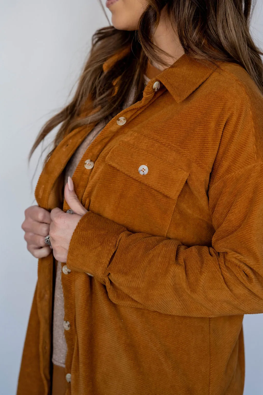 Lightly Ribbed Tunic Shacket