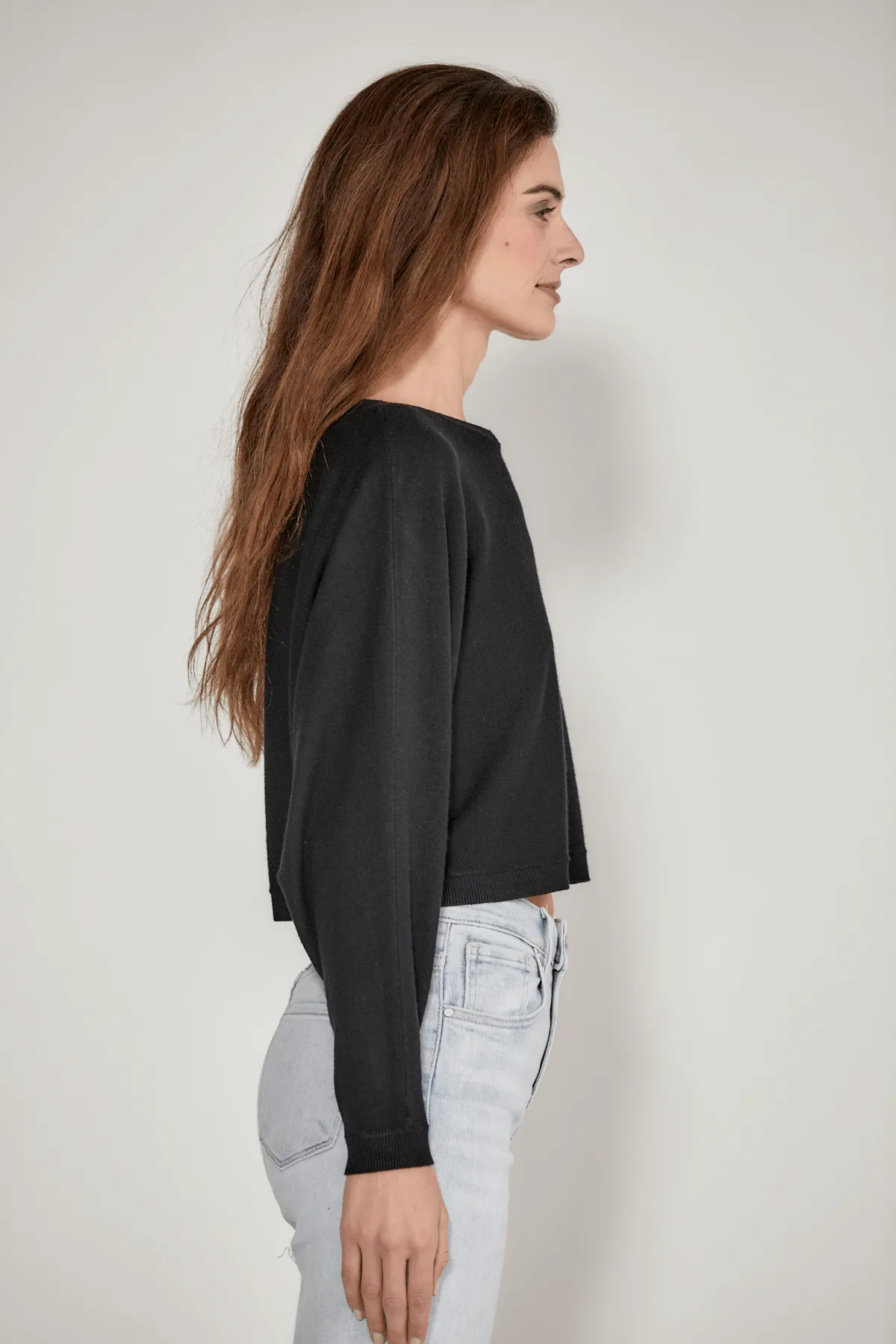 Lili Sidonio Cropped Heart Detail Sweater