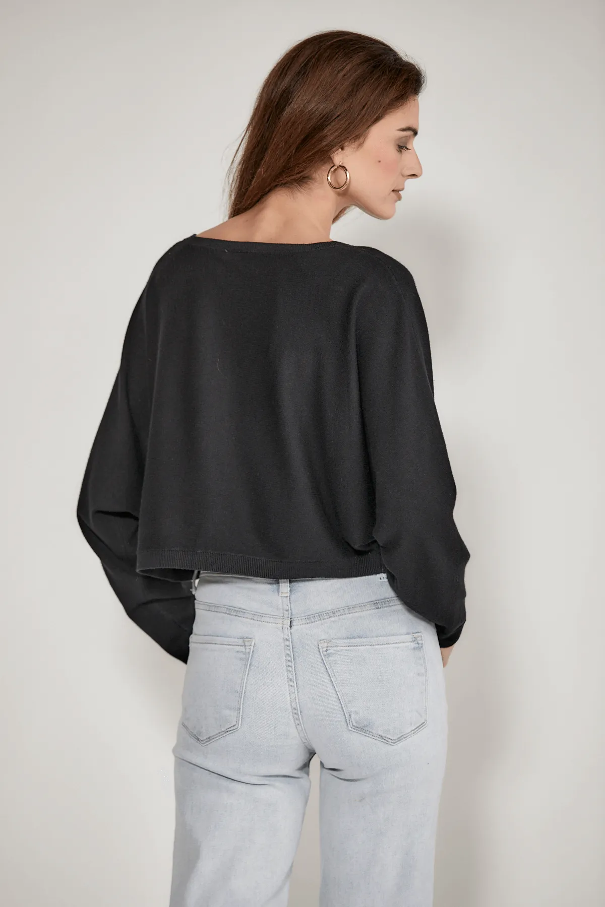 Lili Sidonio Cropped Heart Detail Sweater