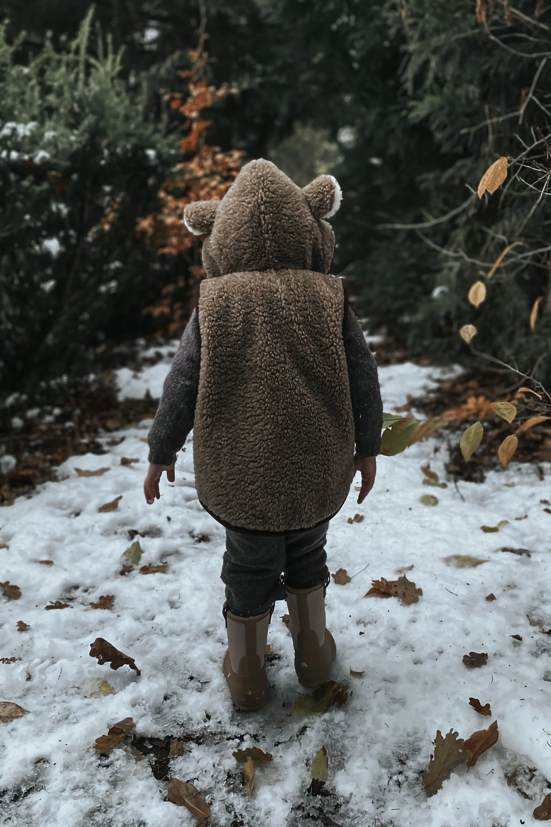 Little Bear Hooded Vest - Children -  Brown