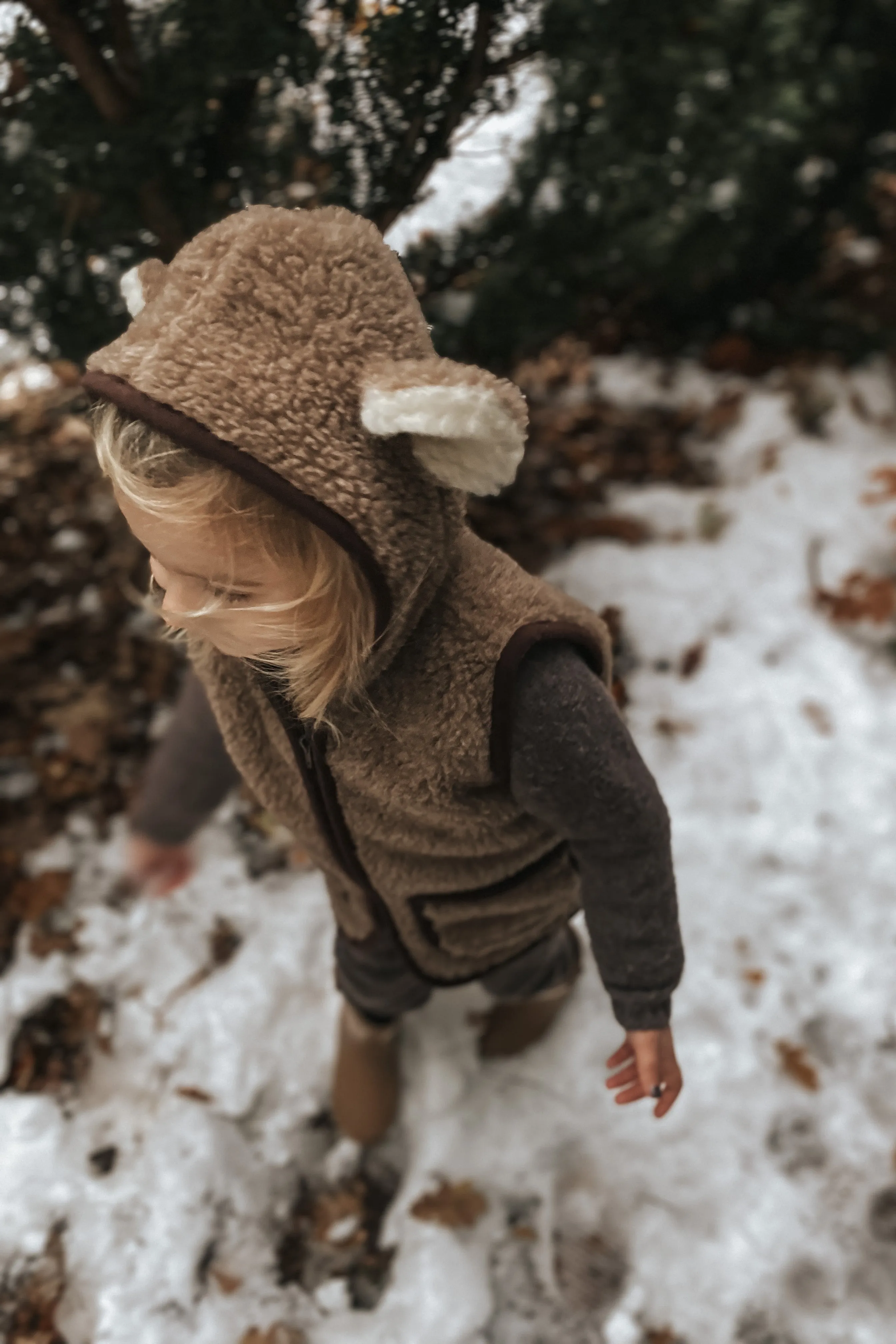 Little Bear Hooded Vest - Children -  Brown