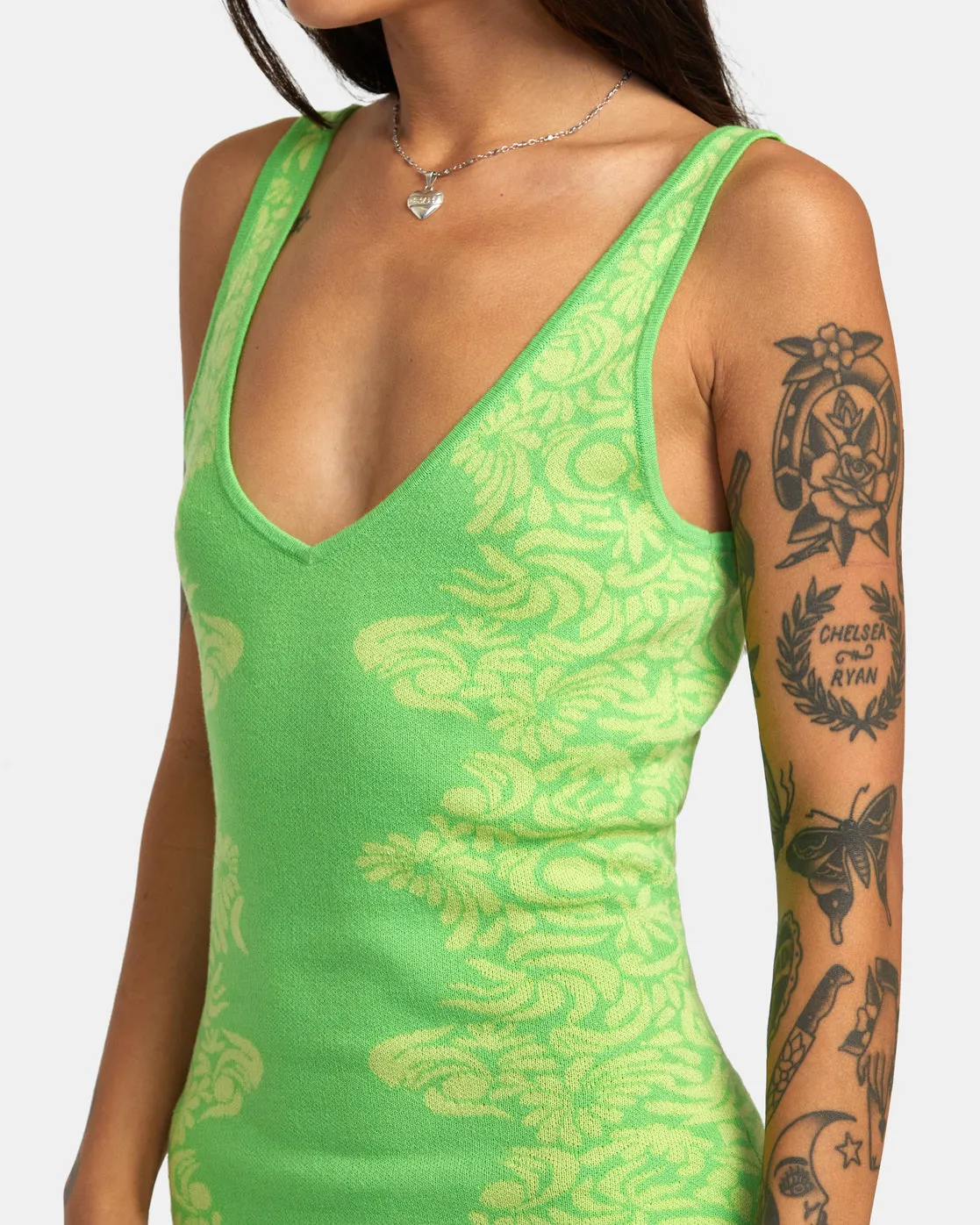 Mai Tai Knitted Bodycon Dress - Green Flash