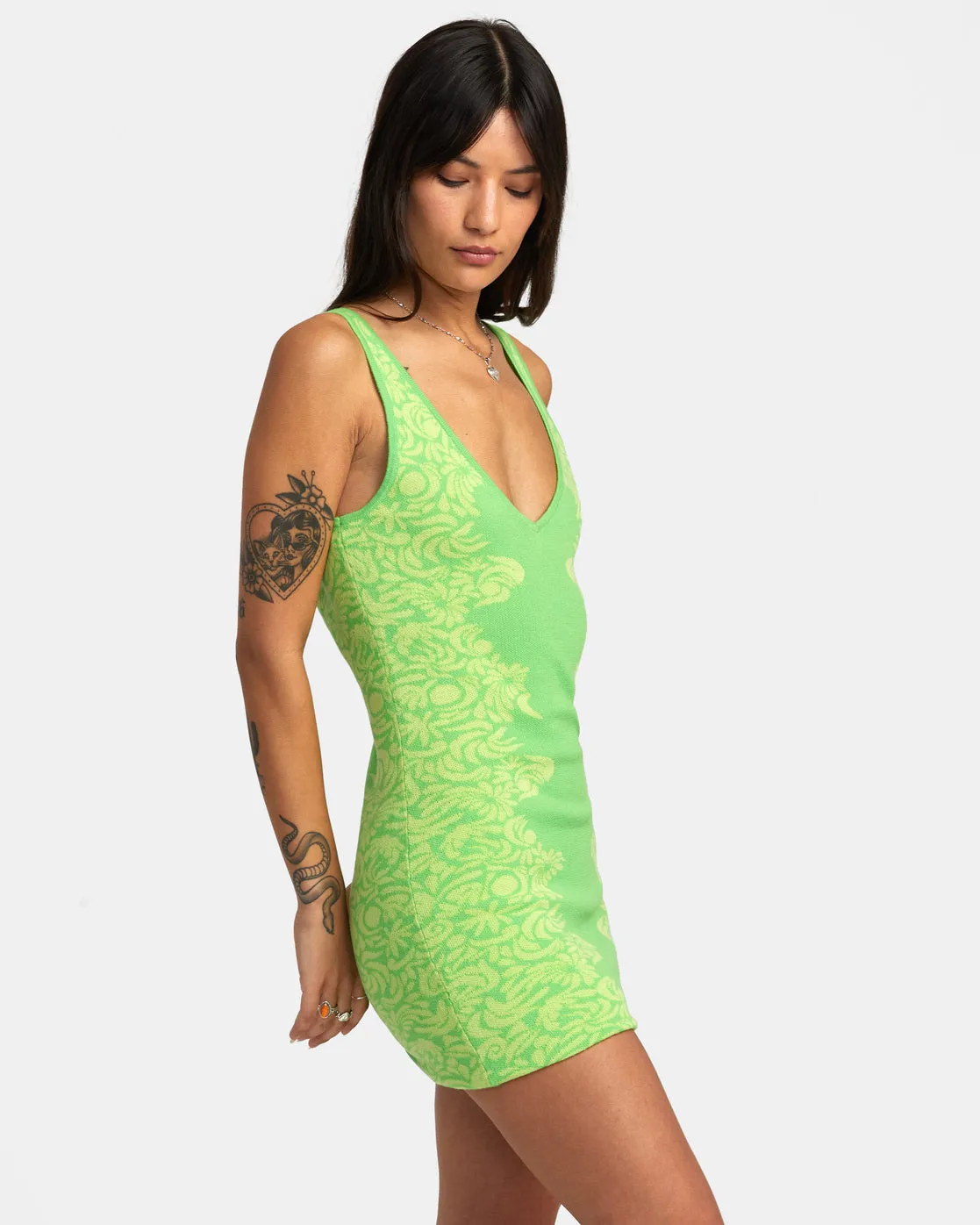 Mai Tai Knitted Bodycon Dress - Green Flash