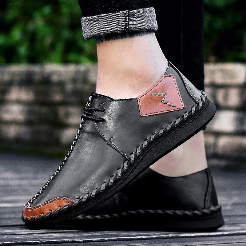 Man's vintage fashion joker leather flat leisure loafers