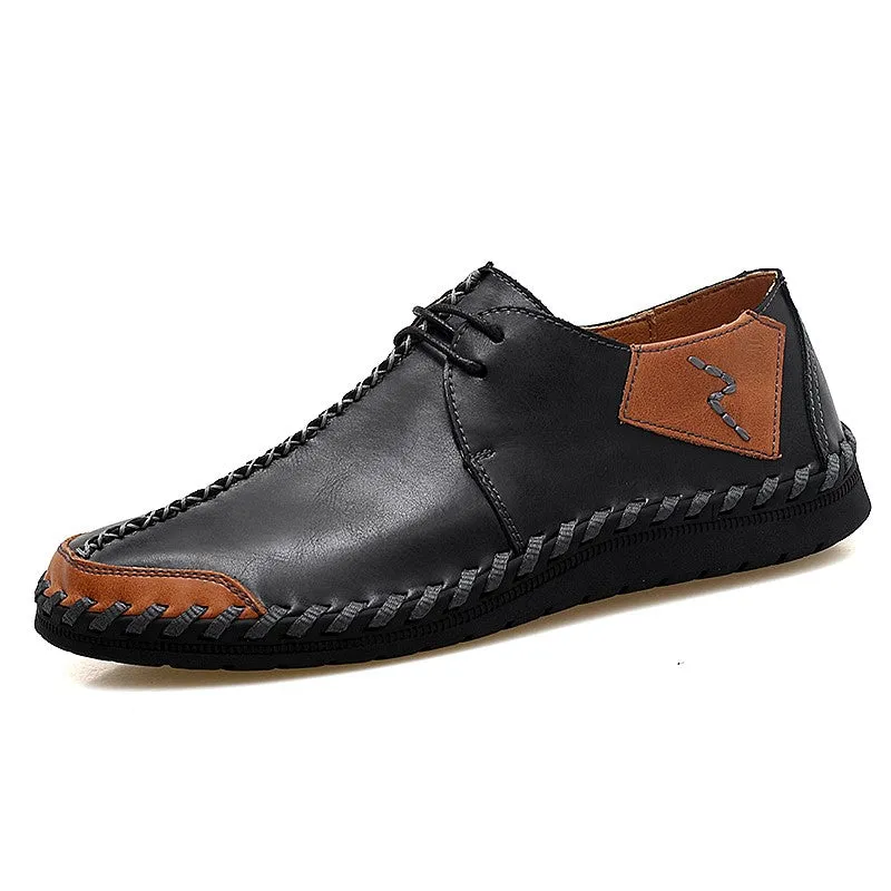 Man's vintage fashion joker leather flat leisure loafers