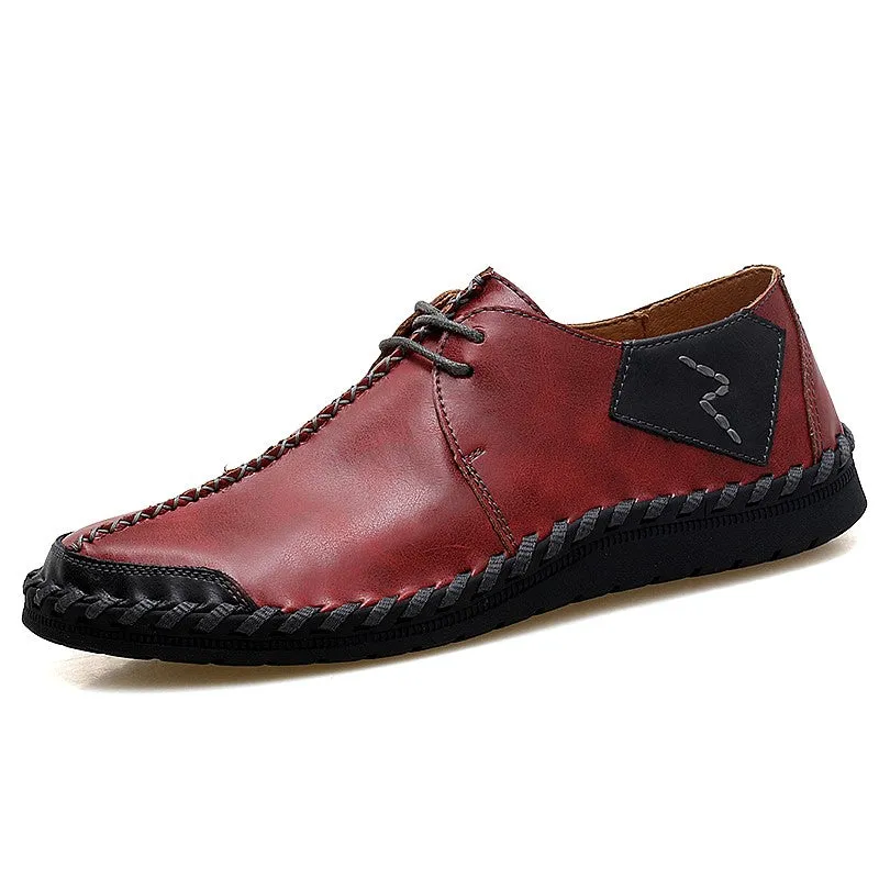 Man's vintage fashion joker leather flat leisure loafers