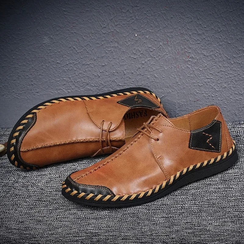 Man's vintage fashion joker leather flat leisure loafers