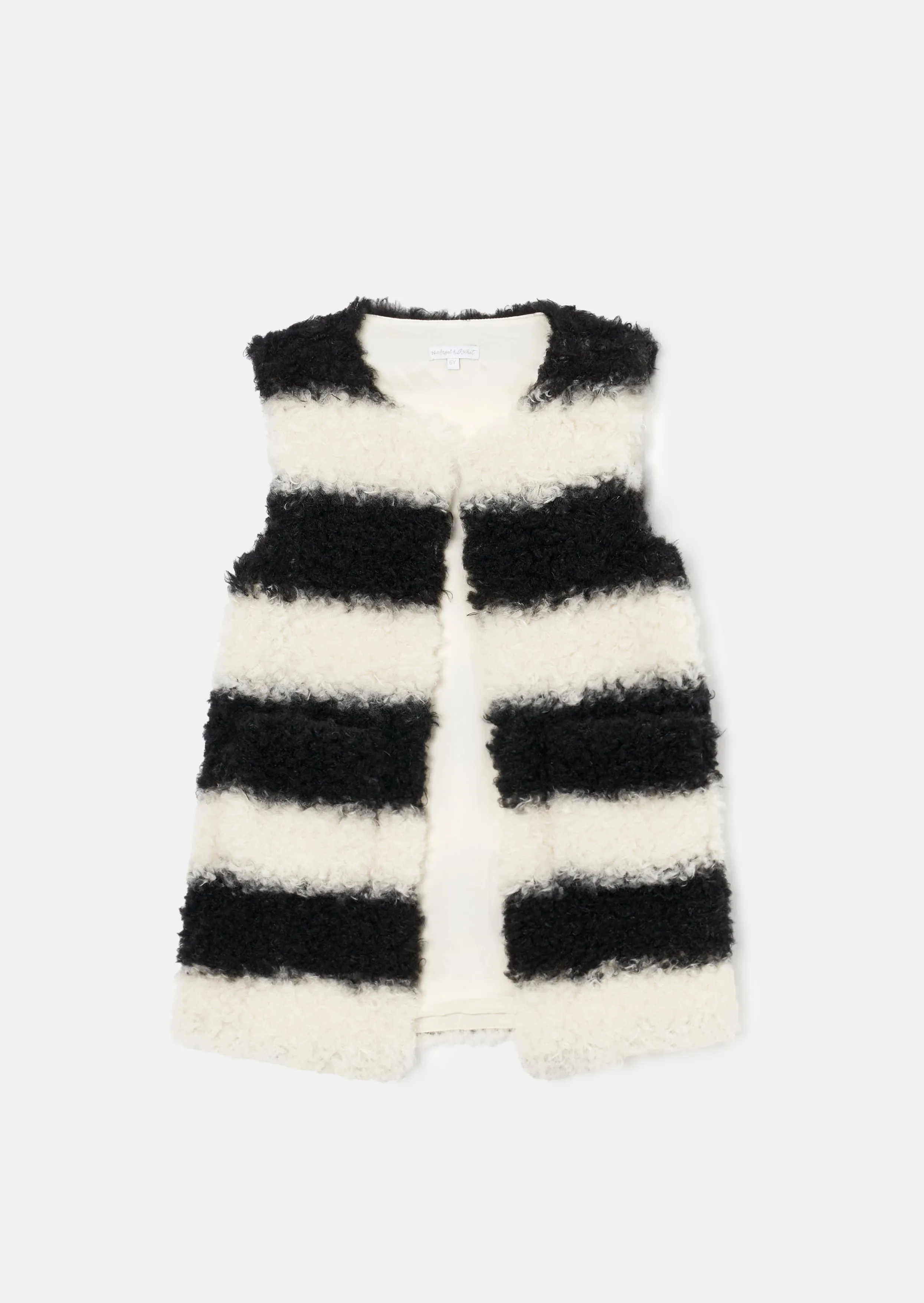 Mari Black Stripe Fur Gilet