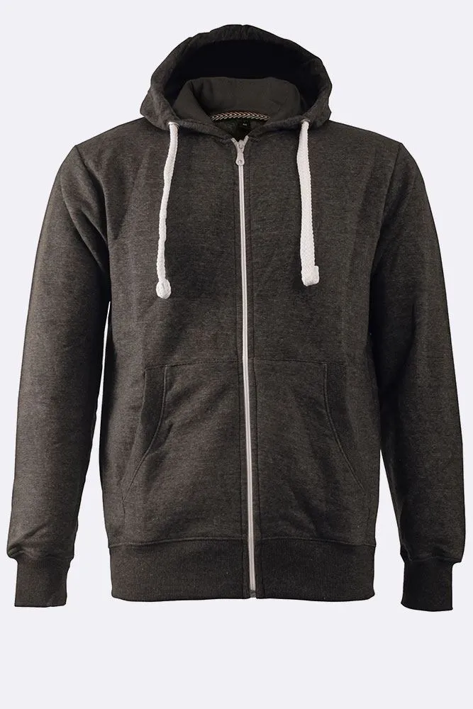 MENS PLAIN ZIPPED HOODIE