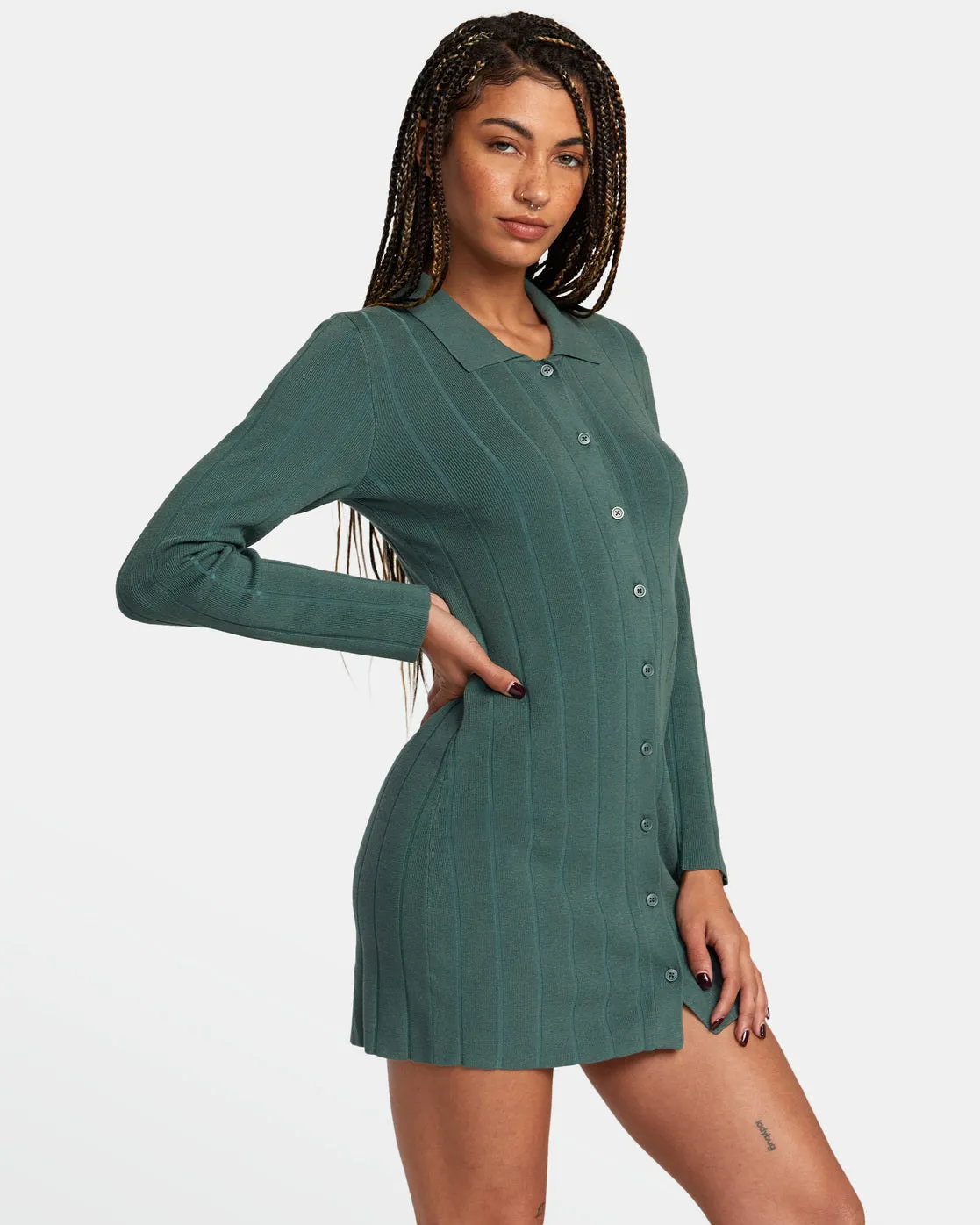 Meri Sweater Dress - Spinach