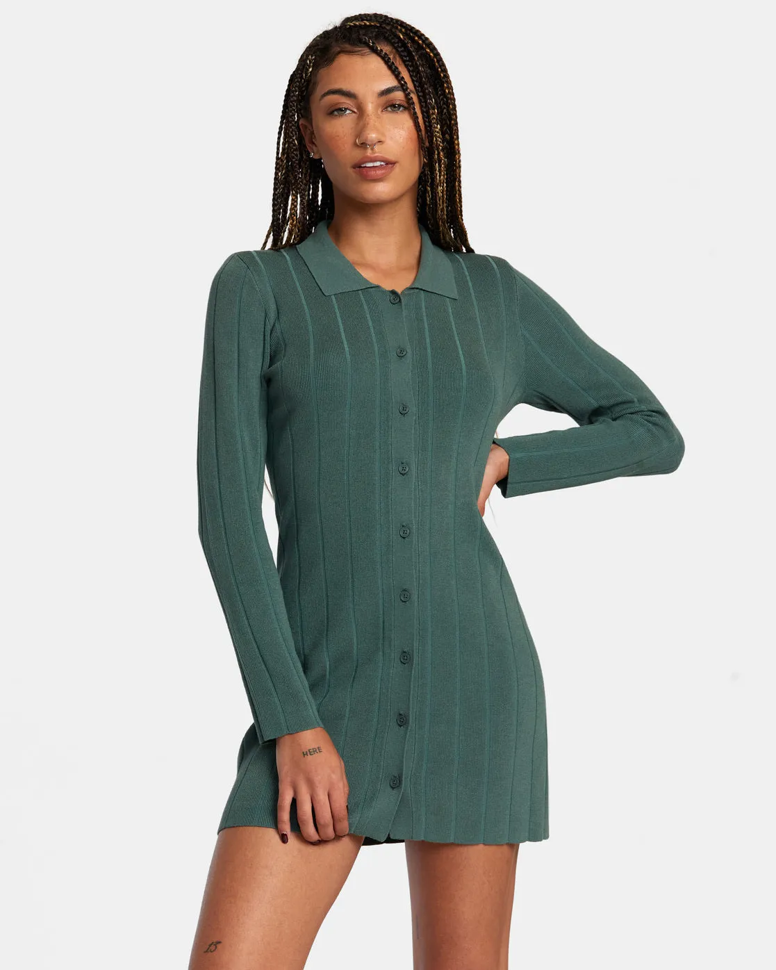 Meri Sweater Dress - Spinach