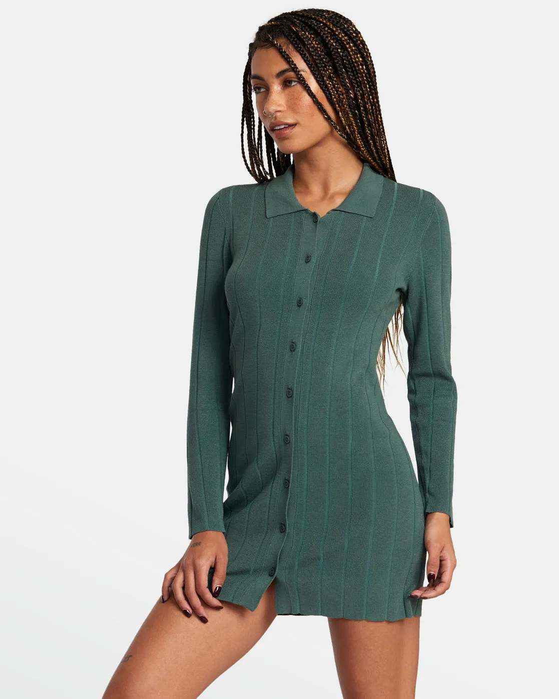 Meri Sweater Dress - Spinach