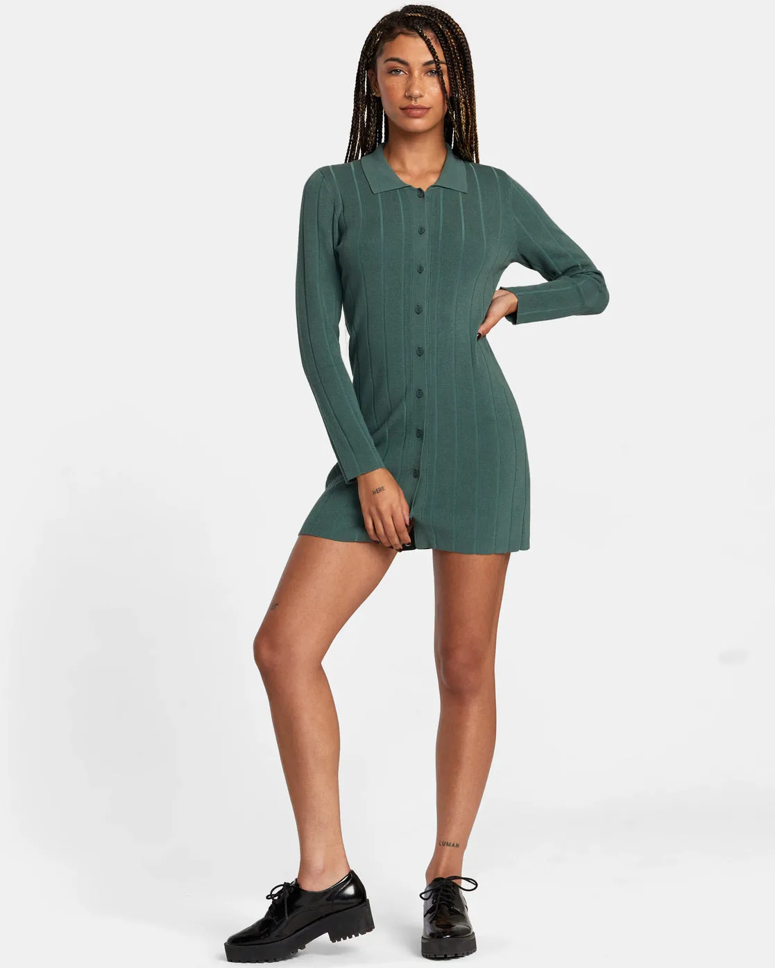 Meri Sweater Dress - Spinach