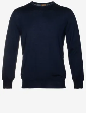 Merino Wool Crew Neck Jumper Navy