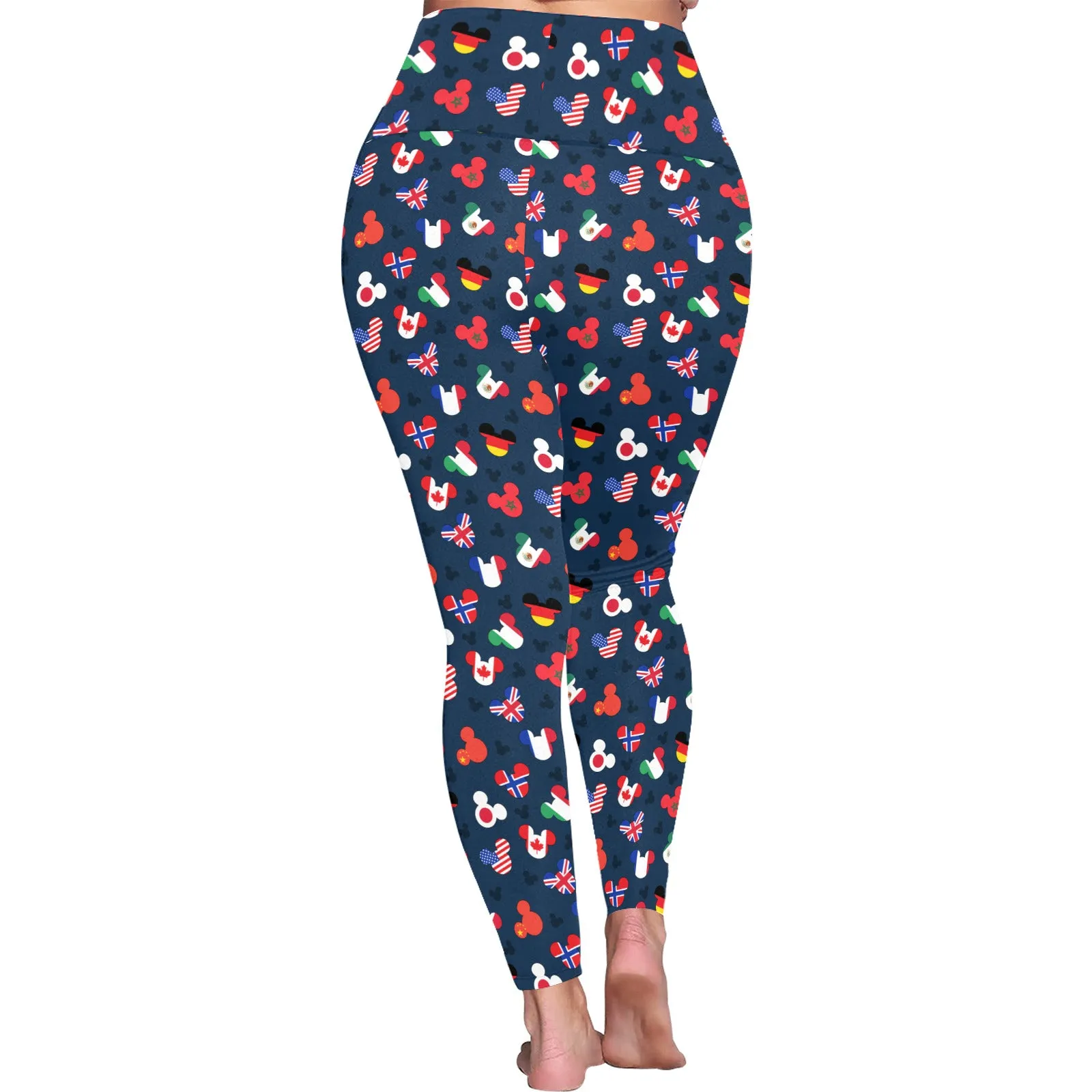 Mickey Flags Women's Plus Size Athletic Leggings