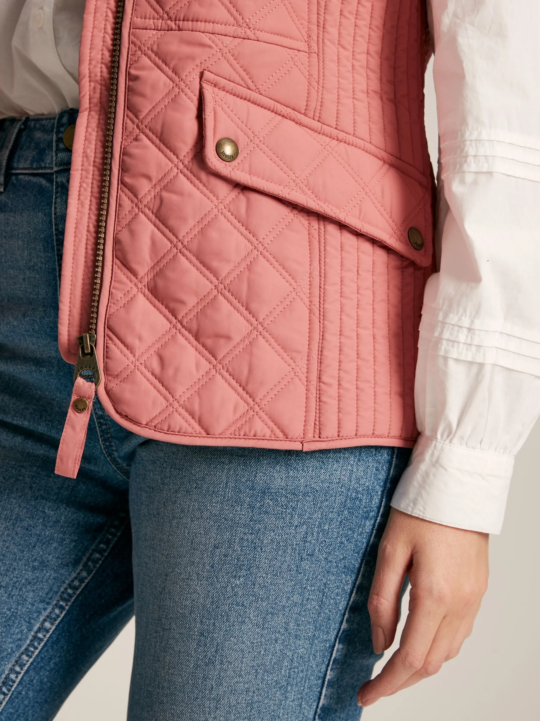 Minx Rose Pink Showerproof Diamond Quilted Gilet