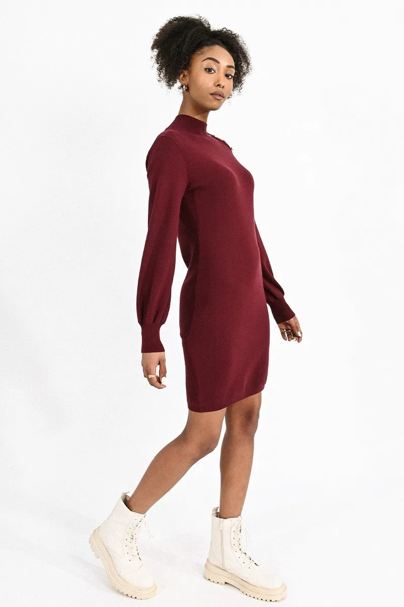 Molly Bracken Dark Red Knitted Dress