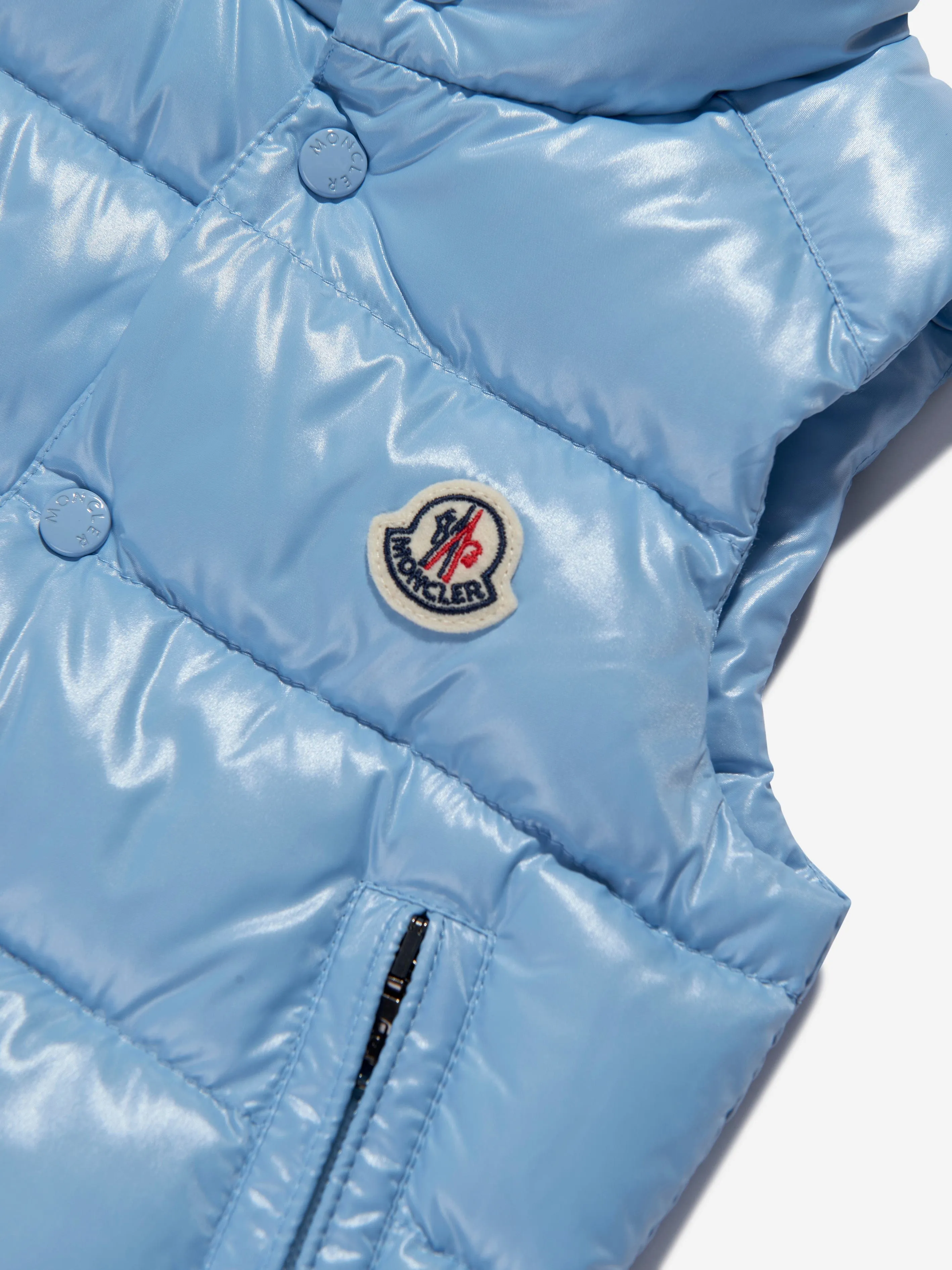 Moncler Enfant Baby Down Padded Bernard Gilet in Blue