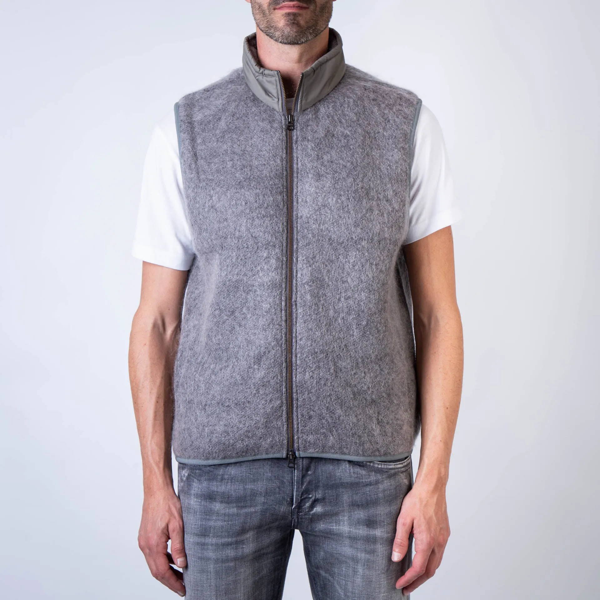 NANAMICA GILET S24FN030E HEATHER GRAY