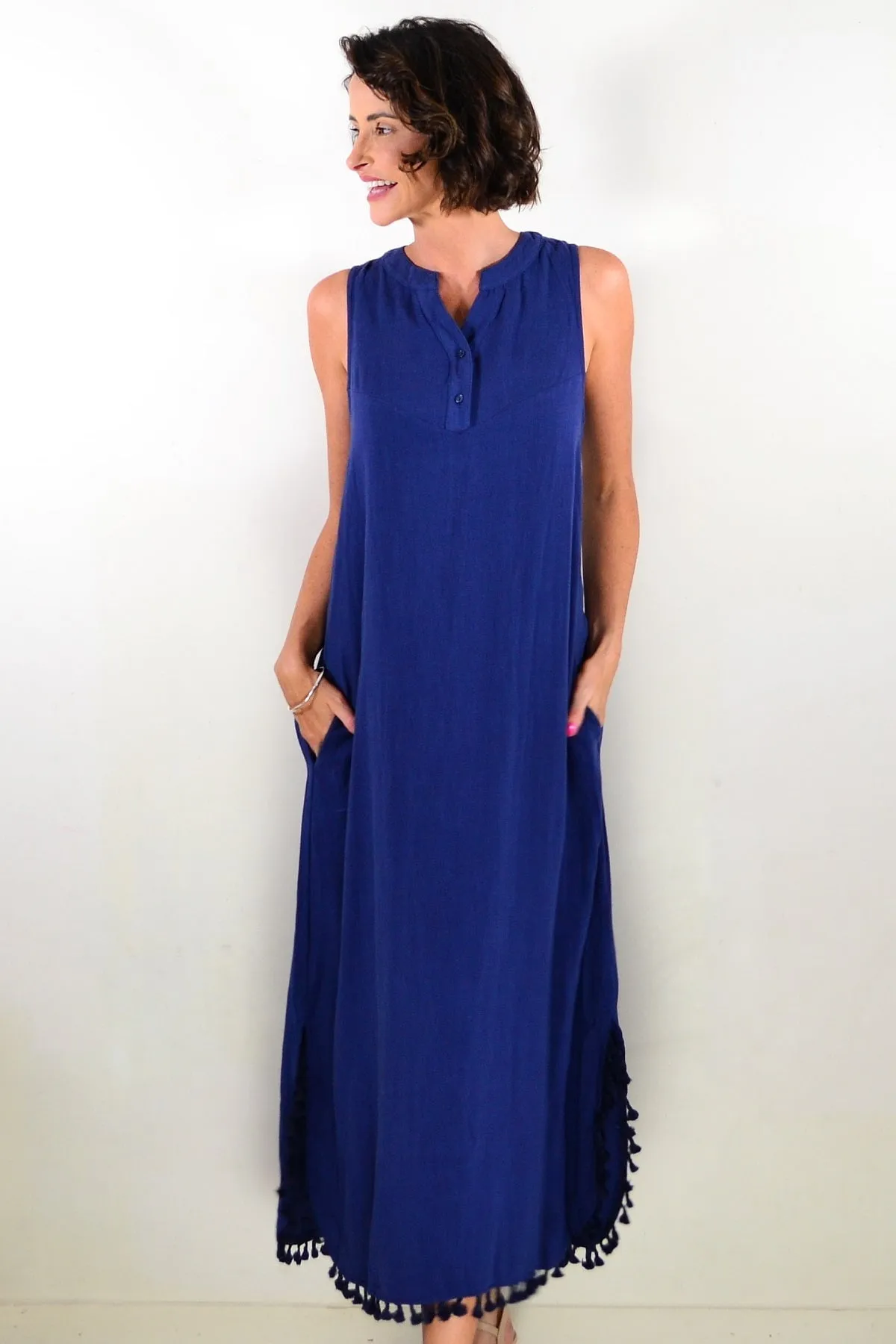 Navy Sleeveless Maxi Dress Tunic